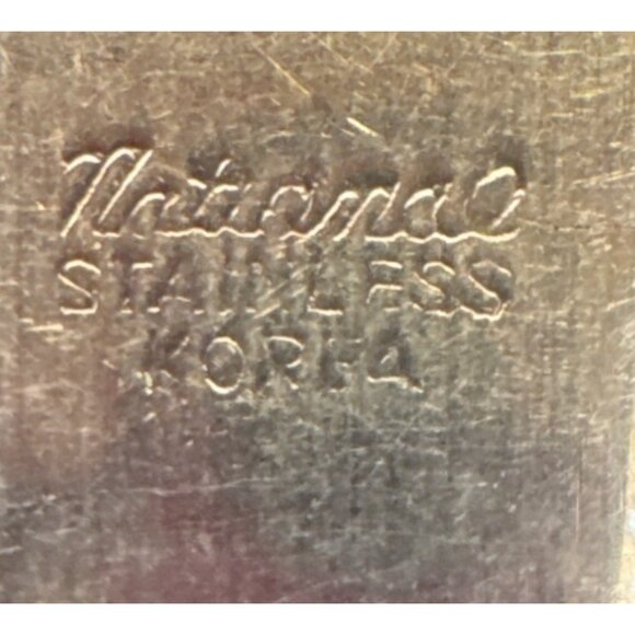 6 Vintage National Stainless Korea Butter Knives With Floral Design Handles 8.2" - Picture 4 of 5